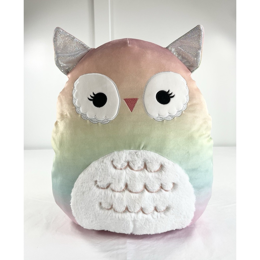 Squishmallow 16" Britta Rainbow‎ Owl Costco Exclusive Kellytoy Stuffed Plush Toy